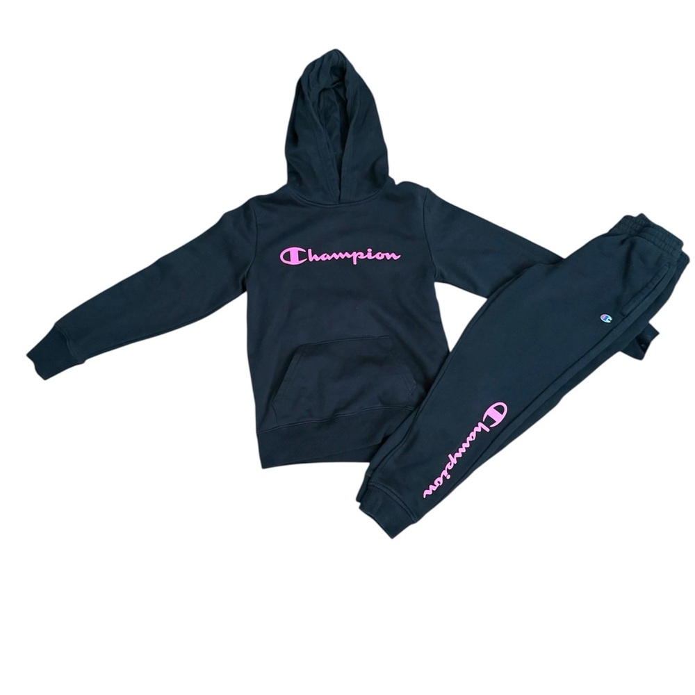 Champion Black Hoodie and Joggers Set, Youth Medium